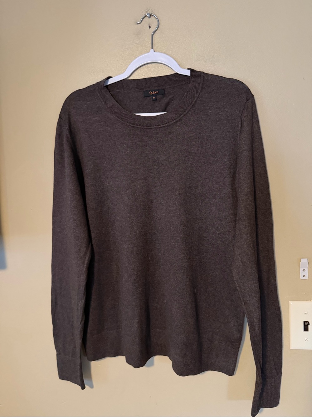 Quince Cotton Cashmere Crewneck Sweater in Mocha - Picture 2 of 7